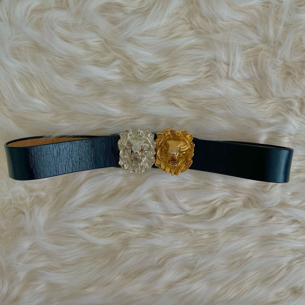 Vintage Gold and Silver Lion Belt